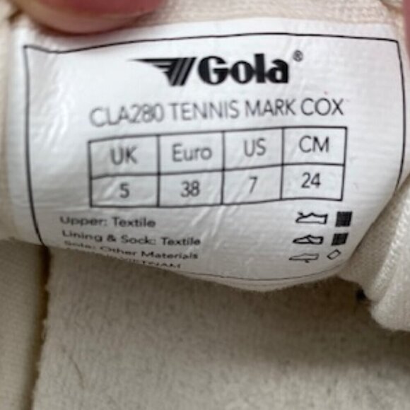 GOLA White Green Canvas Mark Cox Tennis Shoes Sneakers Sz 7 - Picture 13 of 13